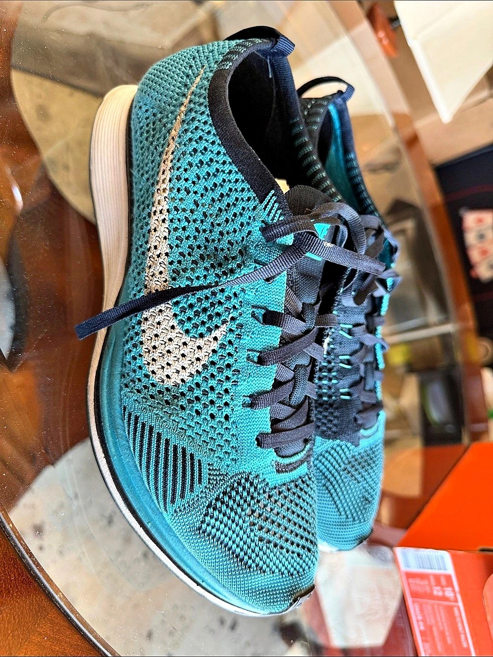 Nike Flyknit Racer 'Blue Lagoon' (Blue Gecko) Blue Lagoon Athletic Shoes Blue